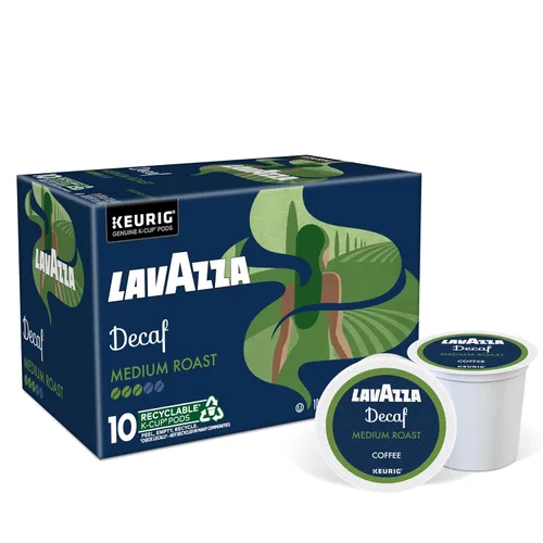 Vista 5 de Lavazza Classico - Tazas K de café descafeinado para Keurig Brewer, tostado medio, caja de 10 unidades, sabor rico y con cuerpo que ofrece un aroma