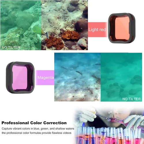 Vista 4 de GEPULY Juego de 6 filtros de lente de cámara para GoPro Hero7 6 5 Black 2018, 3 filtros ND (ND8/ND16/ND32), filtro CPL, filtros rojo claro/magenta