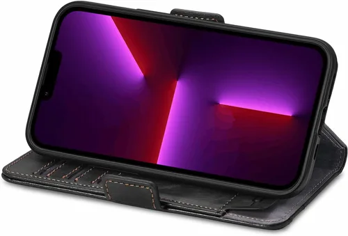 Vista 6 de Funda compatible con Nothig CMF Phone1, compatible con Nothig CMF Phone1 【Piel sintética + carcasa】【Tarjetero】 Funda tipo cartera negra