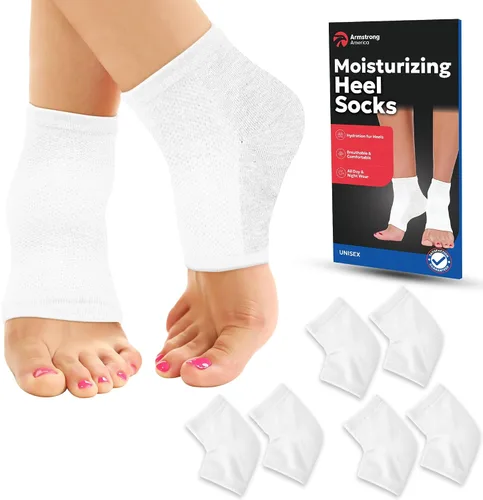 Vista 12 de Calcetines hidratantes para hombres y mujeres Tratamiento de talón agrietado con aloe vera Removedor de callos de talón hidratante Calcetines