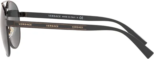 Vista 2 de Versace Gafas de sol para hombre montura negra lentes gris oscuro 2283in
