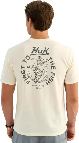 Vista 26 de HUK Mens Fishing Graphic Tee, Performance Short Sleeve, Quick-Dry Bass Bones - Búho nocturno