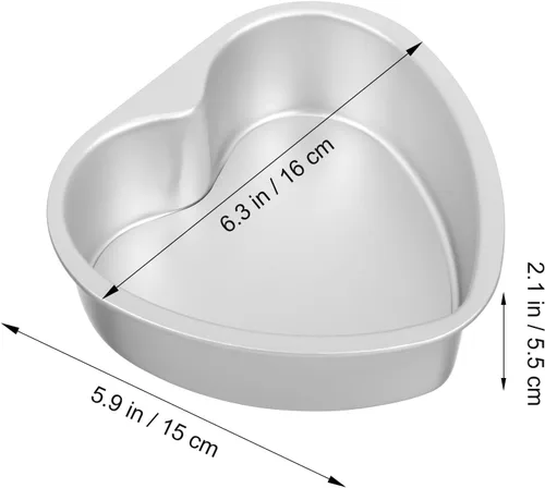 Vista 2 de BESTonZON 3 moldes para pasteles en forma de corazón, moldes de aluminio de 6 pulgadas con parte inferior extraíble, molde de pastel de corazón