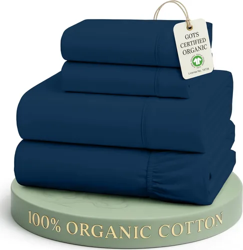 Vista 27 de LANE LINEN - Juego de 2 sábanas de fibras largas 100 % algodón orgánico, percal de fibras largas, ultrasuave y transpirable, para colchones de hasta
