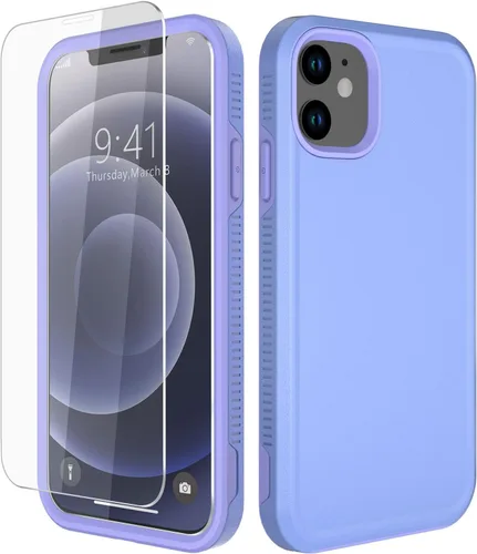 Vista 12 de Diverbox - Funda para iPhone 12 a prueba de golpes y caídas, protector de pantalla de vidrio templado, funda protectora de alta resistencia