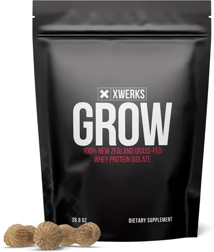 Vista 10 de Xwerks Grow, proteína en polvo de suero de grass de Nueva Zelanda (crema de chocolate)