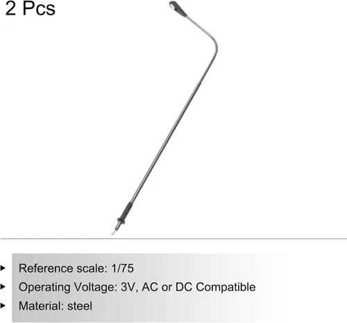 Vista 3 de MECCANIXITY Modelo ferroviario LED farol lámparas poste luces blancas 1/75 escala 5.9 in 5.91inch 3V, paquete de 2