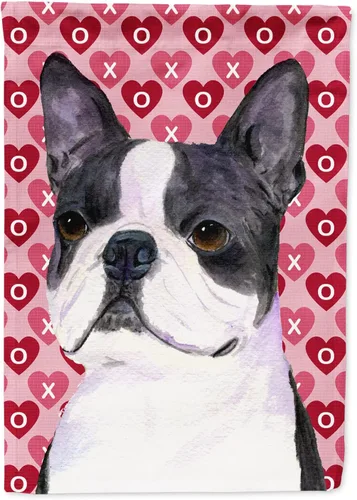 Vista 116 de Caroline's Treasures SS4484GF Bandera de jardín con diseño de bulldog inglés y corazones para el Día de San Valentín, bandera decorativa para patio