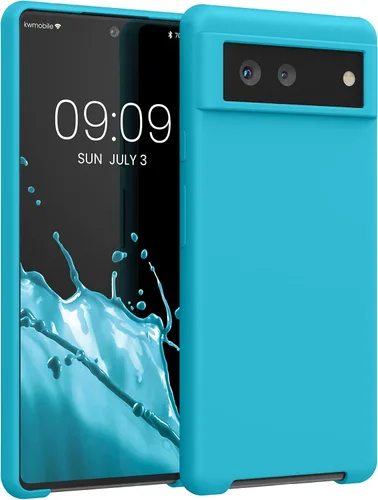 Vista 67 de kwmobile Funda Compatible con Google Pixel 6 Pro - Funda de teléfono de silicona TPU con acabado suave - Azul Arrecife