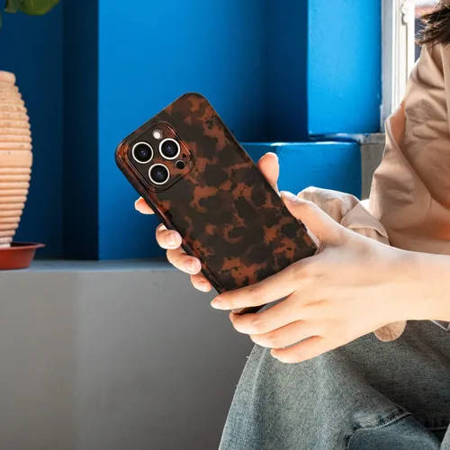 Vista 6 de Funda para iPhone 14 Pro Max, Funda ligera de caparazón de tortuga de TPU para mujeres, soporte de teléfono protector a prueba de golpes y caídas