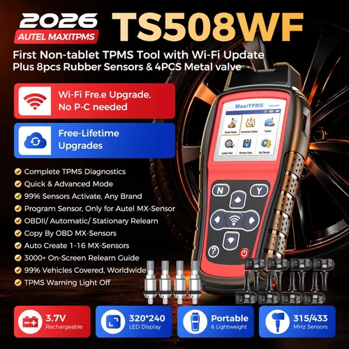 Vista 2 de Autel MaxiTPMS TS508WF KIT, TPMS Programming Relearn Tool, Lifetime Update