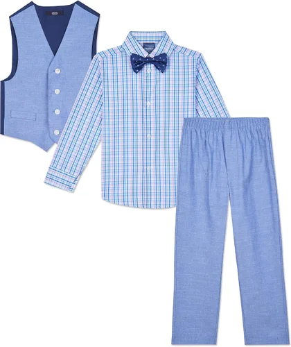 Vista 6 de Nautica Boys' 4-Piece Set with Dress Shirt, Bowtie, Vest and Pants