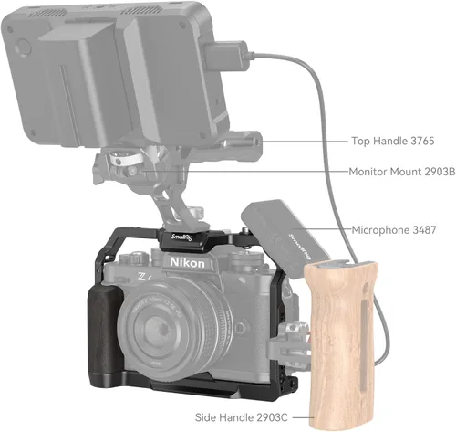 Vista 8 de SmallRig Zf - Jaula para cámara Nikon Z f, con agarre ergonómico de ébano, placa de liberación rápida integrada para Arca para encender rápidamente