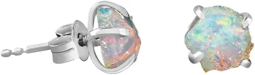 Vista 15 de AA Piedras Preciosas en Bruto Cristales de Piedras Ásperas Aretes de Perno Delicados para Mujeres, Joyería de Boda Hecha a Mano de Piedras