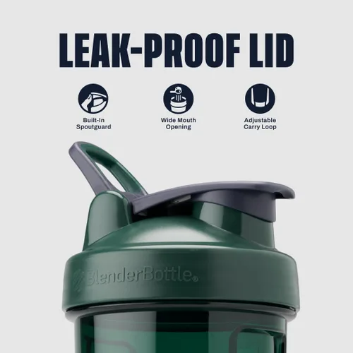 Vista 2 de BlenderBottle - Botella agitadora Pro Series ideal para licuados de proteínas y preentrenamiento, 28 onzas, color verde completo