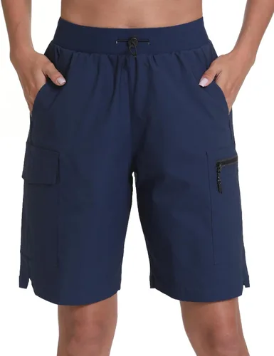 Vista 10 de Pantalones cortos de senderismo para mujer, de secado rápido, ligeros, para viajes, atletismo