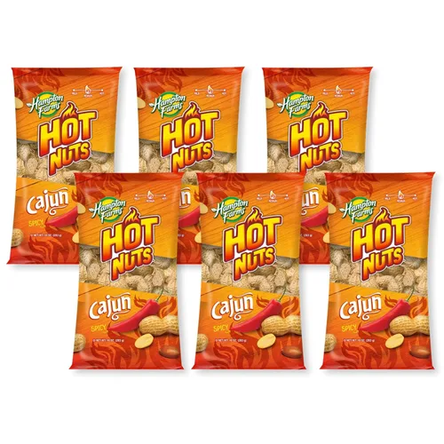Vista 9 de Hampton Farms - Cultivado en Estados Unidos totalmente natural - Cacahuetes cajún gourmet tostados con cáscara - Bolsa de 10 onzas