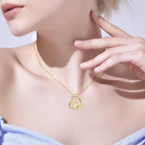 Vista 5 de Dreamboat Koala Heart Necklace for Women 925 Sterling Silver I Love You Forever Pendant Necklaces Cute Koalas Jewelry Christmas Birthday Gifts for