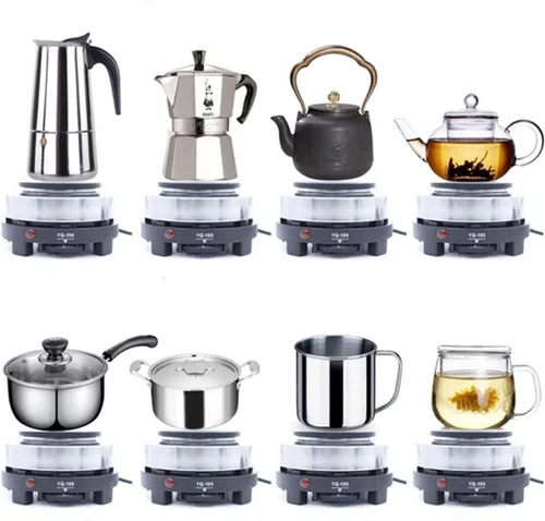 Vista 3 de Mini estufa eléctrica para máquina de café expreso, olla moka tetera y estufa de cocina para camping, dormitorio, RV