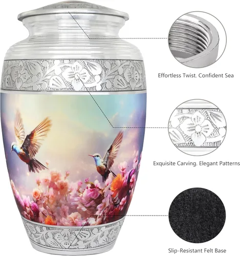 Vista 8 de NANIURN Urna para cenizas para mujeres u hombres, urnas de cremación para cenizas humanas de adultos mujeres y hombres, decorativa funeraria