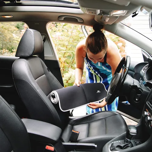 Vista 8 de Gorla Gear - Paquete de 2 fundas de asiento de automóvil, de neopreno, antideslizantes, de alta calidad, ajuste universal, impermeable, resistente a
