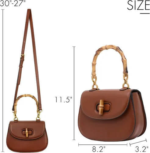 Vista 2 de Bolso de mano para mujer, bolso cruzado con asa superior en forma de bambú