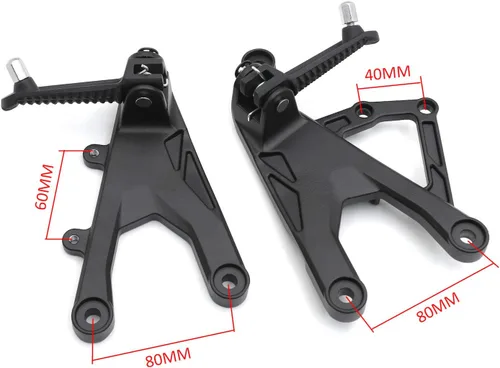 Vista 2 de Soporte de pie delantero negro compatible con YZF R1 R1S R1M 2015-2018 [P/N: MT390-046-BK]