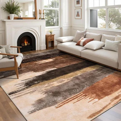 Vista 17 de Ciicool Alfombra moderna abstracta de 2 x 3 pulgadas, lavable, pequeña, antideslizante, de pelo bajo, alfombra de entrada plegable para cocina
