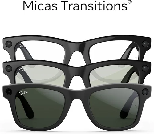 Vista 12 de Ray-Ban Meta (Gen 1), Wayfarer, Large Matte Black Smart AI Glasses for Men, Women — 12 MP Camera, Open-Ear Speakers, Video Recording, Bluetooth