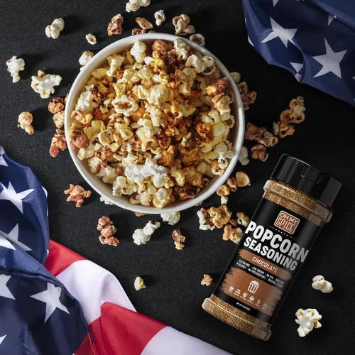 Vista 4 de Popcorn Seasoning Chocolate Powder Mix - Gluten Free & Low Sodium Cocoa Powder Blend Popcorn Flavoring Seasoning. Healthy Movie Night Theater Pop