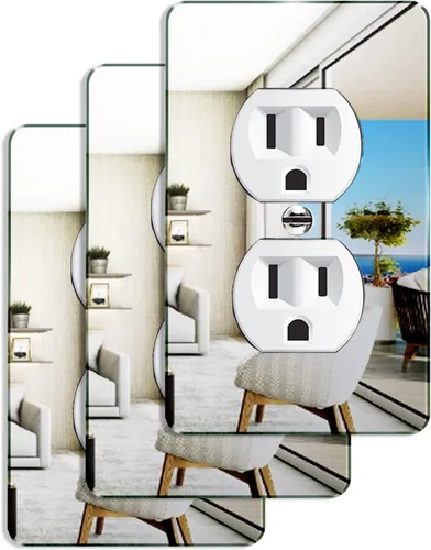 Vista 7 de 1 Pieza Placas de Interruptor de Luz con Espejo, Cubiertas de Salida de Acrílico, Placas de Pared Duraderas, Placas de Interruptor con Espejo