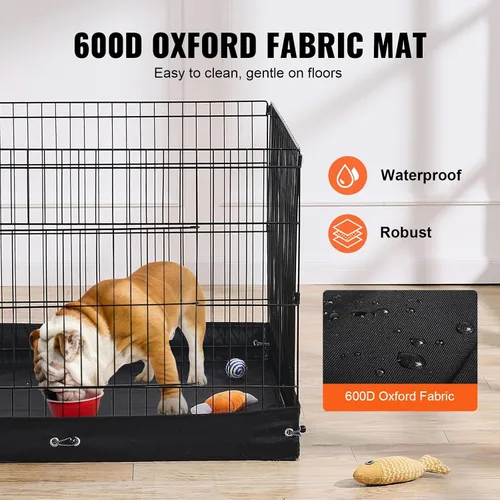 Vista 4 de VEVOR Corralito para perros, 4 paneles de 24 x 36 pulgadas, parque de ejercicio plegable de metal para mascotas, valla para perros para interiores