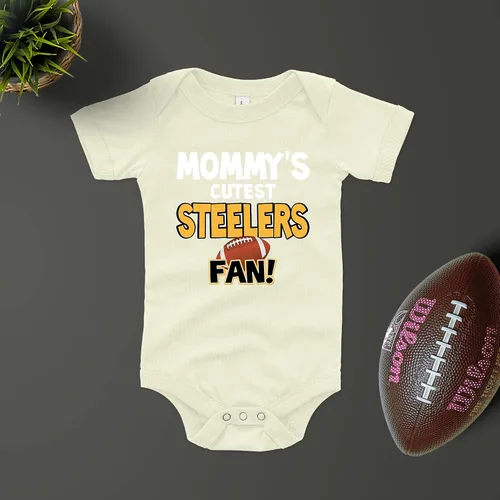 Vista 6 de NanyCrafts Body para fanáticos de los Steelers más lindos de Baby Mommy, fan de Baby Steelers