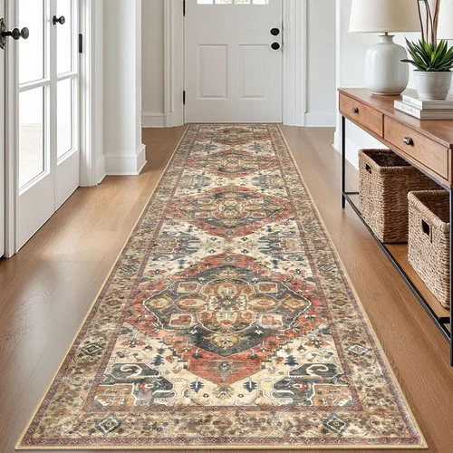 Vista 65 de SIILOOM Alfombra lavable de 2 x 3 pies, alfombra suave color taupe ceniza para entrada, tapete antideslizante para puerta de interior, tapete