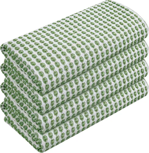 Vista 39 de TWINY threads Juego de toallas de cocina con diseño de diamante, 100% algodón, trapos grandes y trapos de lavado, absorbentes de secado rápido