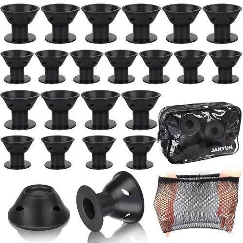Vista 11 de JANYUN 40 rodillos de pelo mágicos rosados incluyen 20 rizadores de silicona grandes y 20 rizadores de silicona pequeños Overnight Include 20pcs