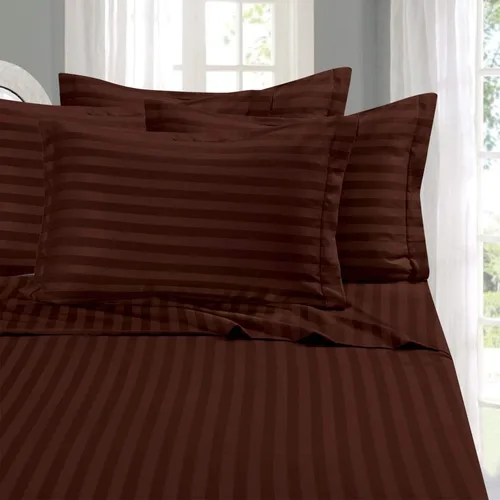 Vista 28 de Elegant Comfort - Juego de sábanas de 4 piezas, microfibra de 1500 hilos de calidad egipcia de lujo resistente a las arrugas, rayas estilo damasco