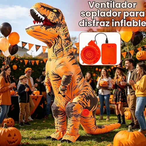 Vista 2 de Wittocs Inflatable Costume Fan Replacement, Mini Blower Fan Dinosaur Pump for Inflatable Costume Blow Up Naranja