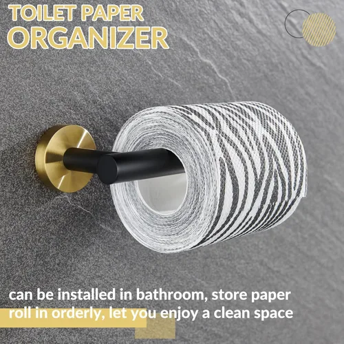 Vista 8 de Portarrollos para papel higiénico, APLusee colgador de acero inoxidable de medio abierto redondo, almacenamiento de pared para baño o cocina