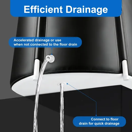 Vista 5 de Bañera Plegable Portátil, Bañera de Baño Plegable para Adultos para Viajes, para Acampar, Hogar y Spa, Almacenamiento que Ahorra Espacio