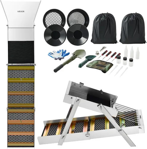 Vista 11 de VEVOR Kit Completo de Caja de Esclusa para Bateo de Oro, Equipo de Minería de Oro de Aleación de Aluminio Plegable de 50", Kit de Prospección de Oro