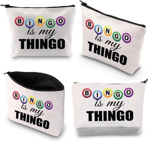 Vista 7 de BDPWSS Regalos divertidos de bingo bolsa de maquillaje de bingo regalo de jugador de bingo Bingo es mi Thingo para jugador de bingo regalo regalo