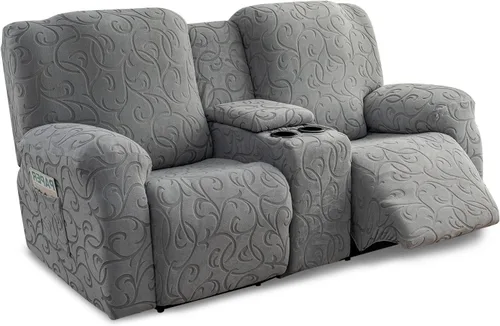 Vista 37 de Funda para Sillón Reclinable de 4 Piezas Elástica, Funda Deslizable de Sofá, Cubierta de Sofá para Sofá Reclinable de 1 Asiento, Protector