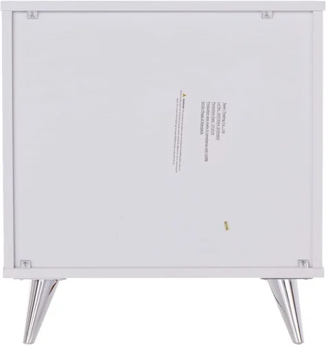 Vista 12 de SEI Furniture Oren - Mesita de noche con cajones, color blanco (AMZ2486FH)