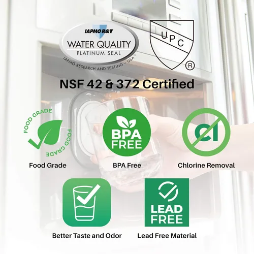 Vista 3 de Filtro de agua de repuesto para Frigidaire EPTWFU01 PureSource Ultra II y Electrolux EWF02 PureAdvantage, carbón de cáscara de coco certificado NSF