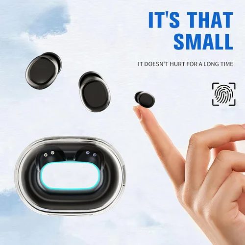Vista 7 de Mini auriculares invisibles pequeños inalámbricos Bluetooth de perfil bajo más pequeños micro discretos auriculares ocultos para pequeños canales