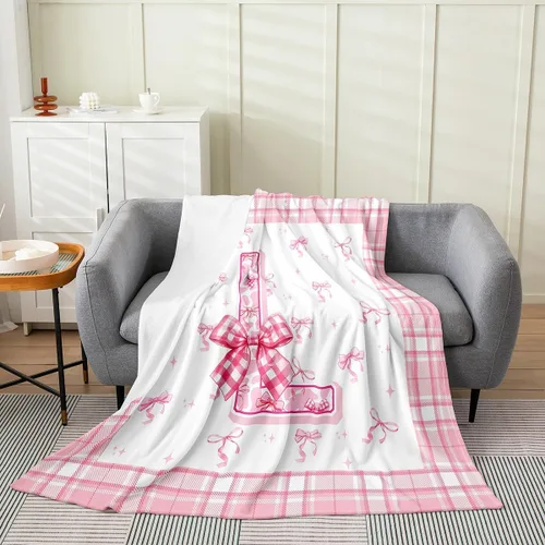 Vista 19 de Erosebridal Manta de franela con inicial de letra B, manta de forro polar con lazo rosa, 40 x 50 pulgadas, bonitos lazos del alfabeto, manta