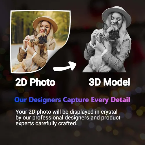 Vista 7 de Foto de cristal 3D, regalos personalizados para mujeres, mamá, papá, pareja, ella, regalo personalizado con tu propia foto, imagen de vidrio grabada