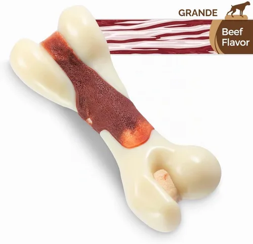 Vista 4 de Tikaton Juguetes masticables indestructibles para perros para masticadores agresivos, sabor a carne de res, juguetes masticables duraderos