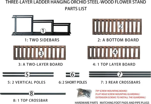 Vista 8 de Gdrasuya10 Soporte para plantas colgantes de metal negro de 3 niveles, estante de metal para macetas para jardín interior y exterior, soporte grande